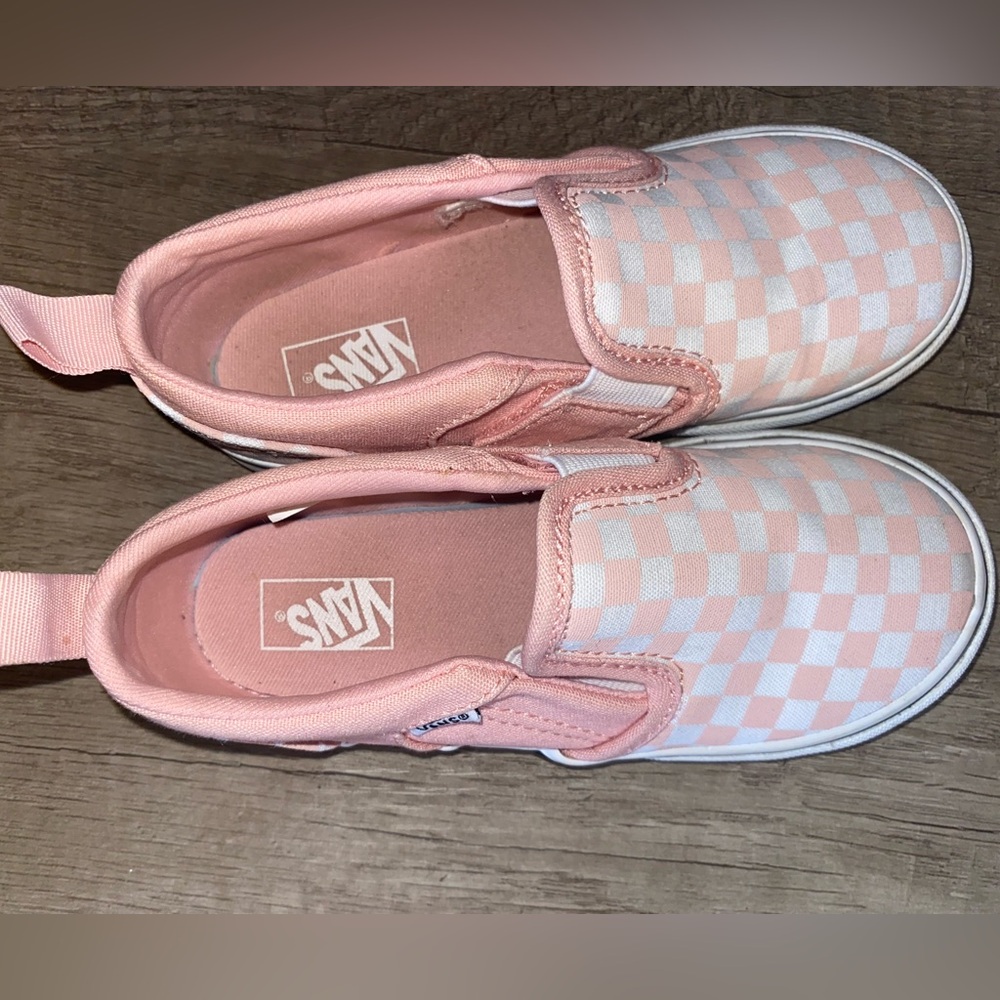 Toddler Girls size 10 pink checker Vans